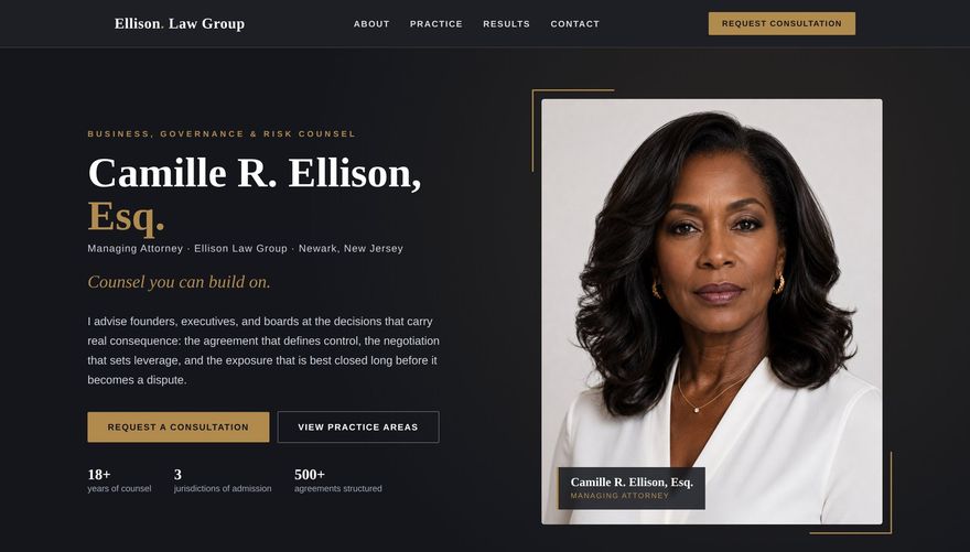 Attorney and legal counsel brand concept