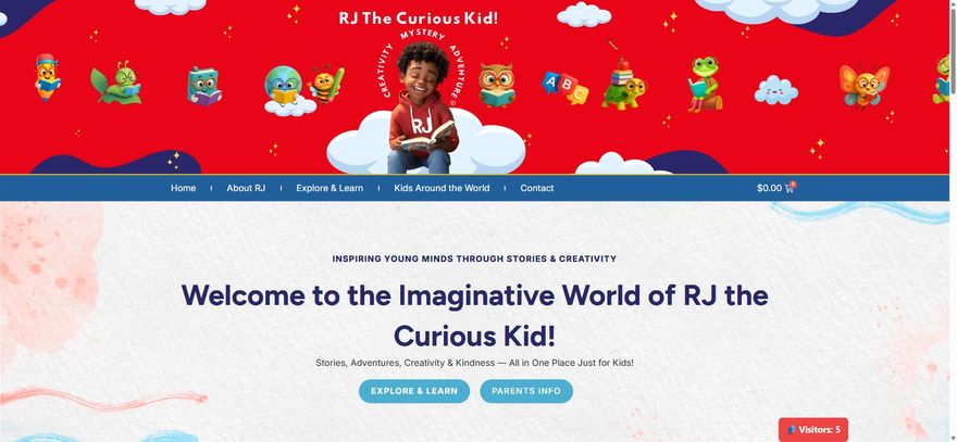 RJ the Curious Kid brand website