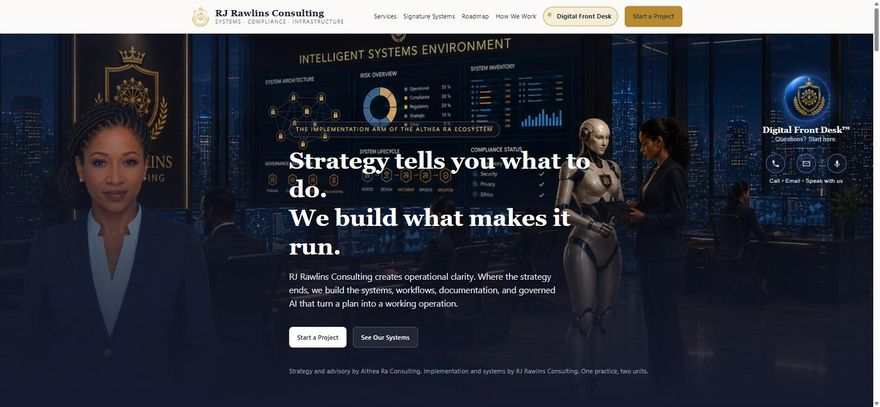 RJ Rawlins Consulting website